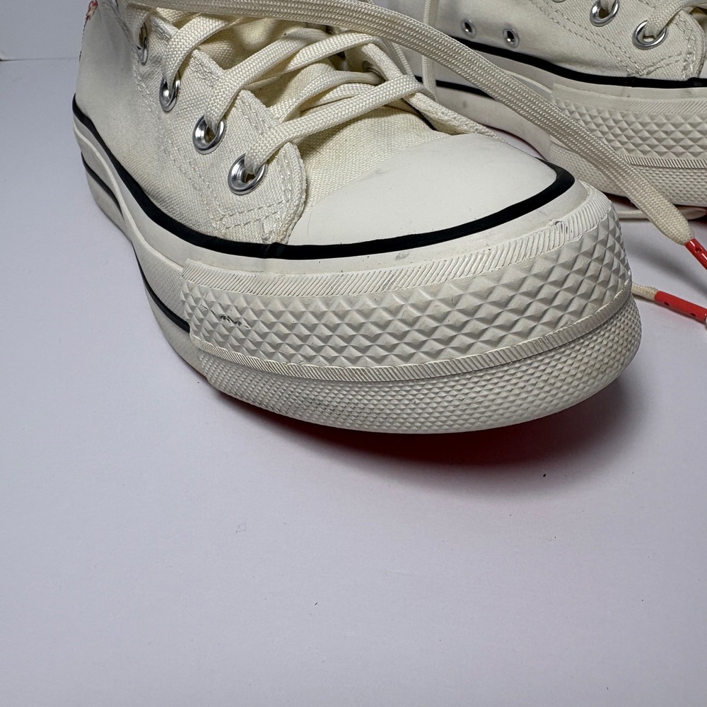 Converse Chuck Taylor All Star Lift Hi Floral Embroidery Egret 6 Fairycore Artsy - Picture 9 of 10